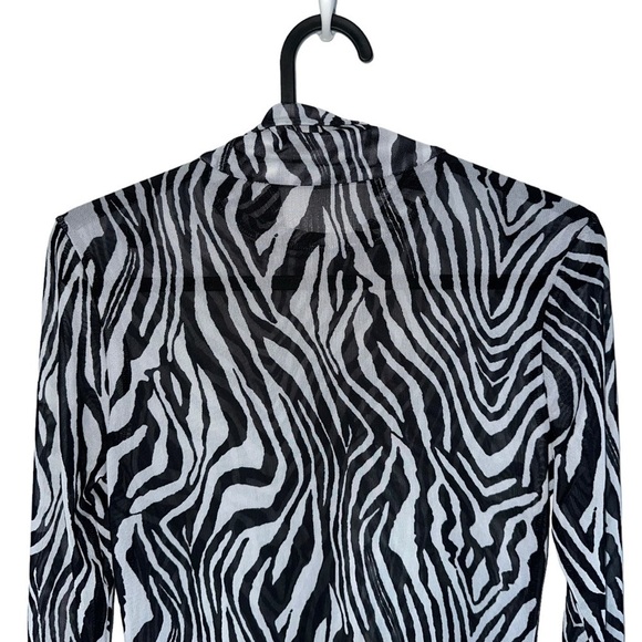 NWOT SXY SHEER  BEACH COVERUP BODYCON DRESS IN ZEBRA PRINT SIZE SMALL 4 - Picture 11 of 15